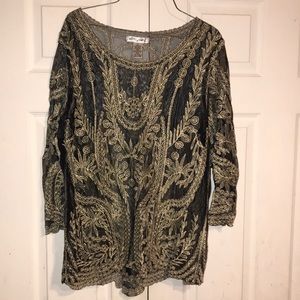 Women’s Ornate Sheer Mesh Top